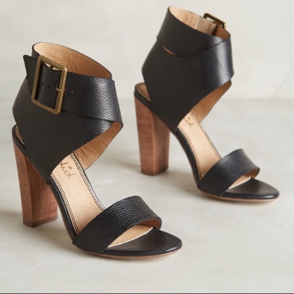 Anthropologie Shoes - Anthro Splendid Black Ankle Wrap Sandal Heels
